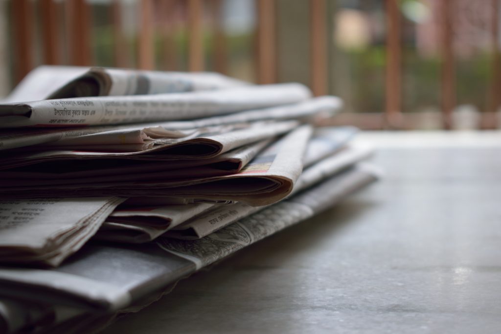 photo of a stack of newspapers