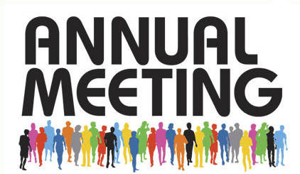 The words "Annual Meeting" with silhouettes of different colours standing below.