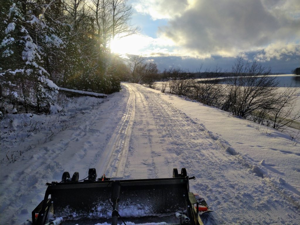 photo showing the trail after the grooming machine passes.