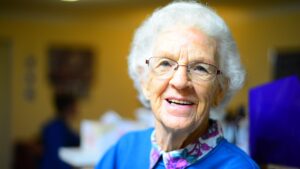 image of an elderly woman smiling