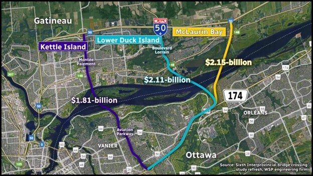 image showing the 3 possible sites being considered by the NCC.