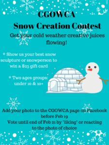 poster for the CGOWCA snow sculpture contest.