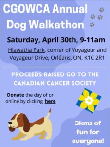 Poster for dog walkathon - article contains same information