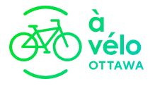 le logo de "à vélo" Ottawa - image d'un vélo vert